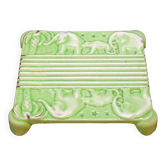 Art Nouveau trivet foundry Deville in enamelled cast iron Elephants model
