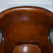 Chaise Egg Vintage Teintée à la Main en Brun Whisky