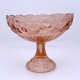 Cup mounted on foot patterns fruit glass pink