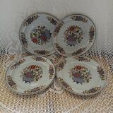 4 antique Sarreguemines plates, "Eclat" pattern