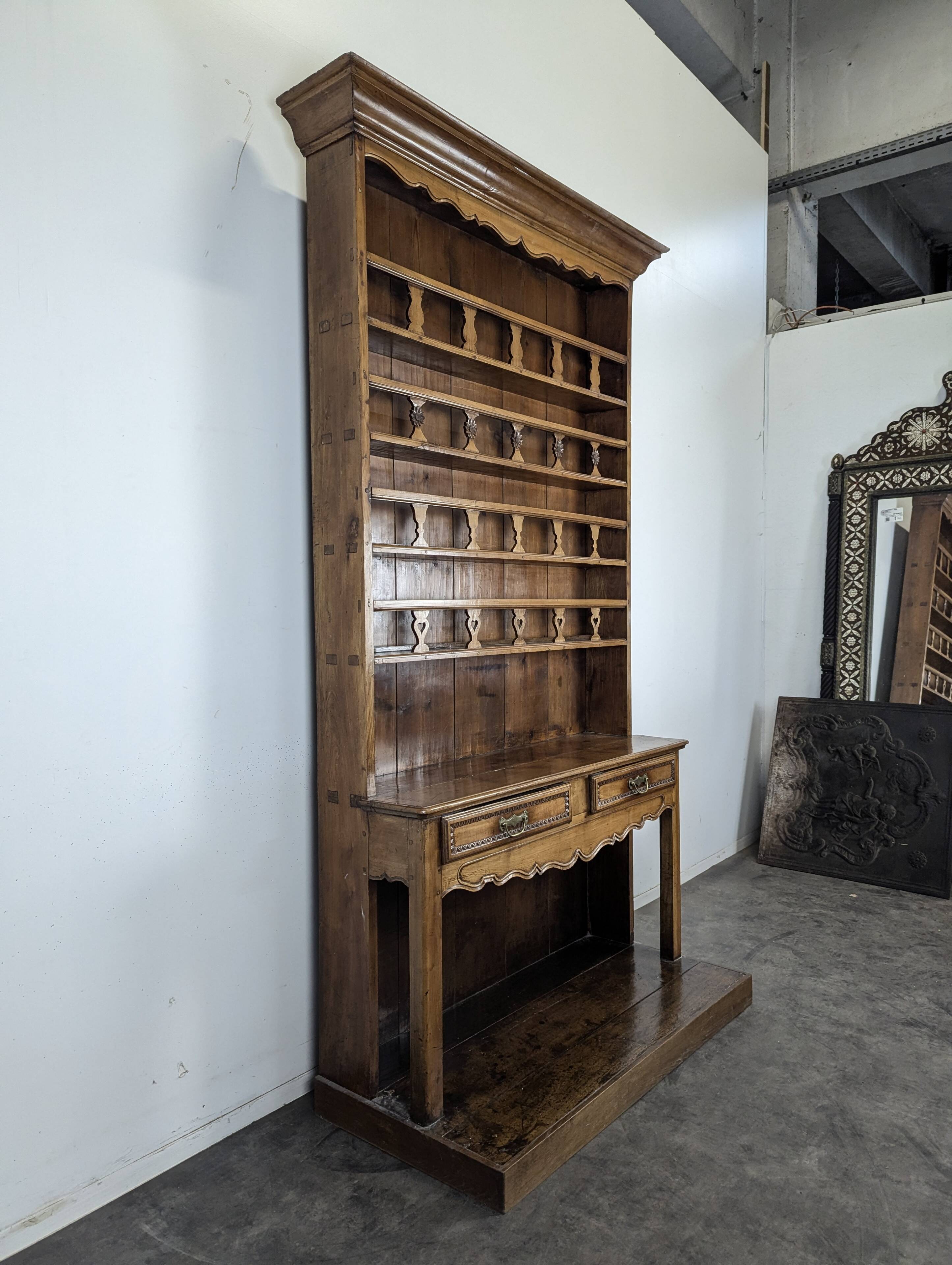 Cherry wood draining dresser with two drawers