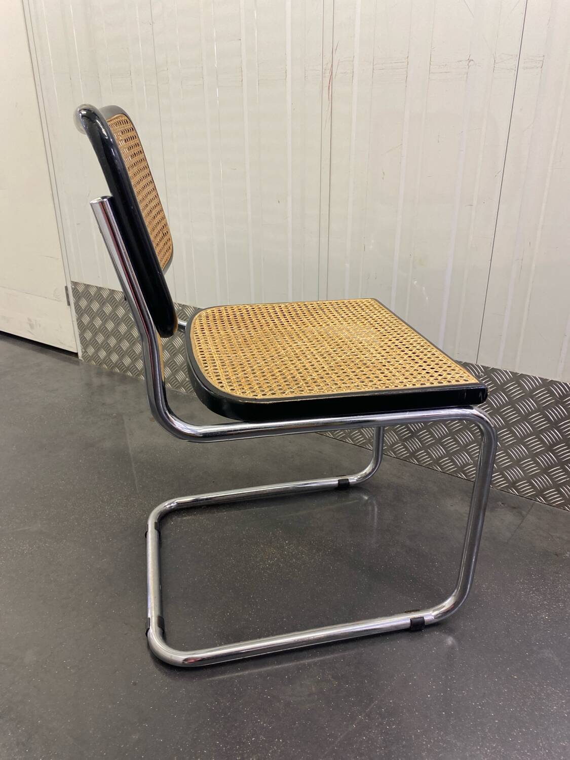 Marcel Breuer B32 chair in black cane and chrome tube