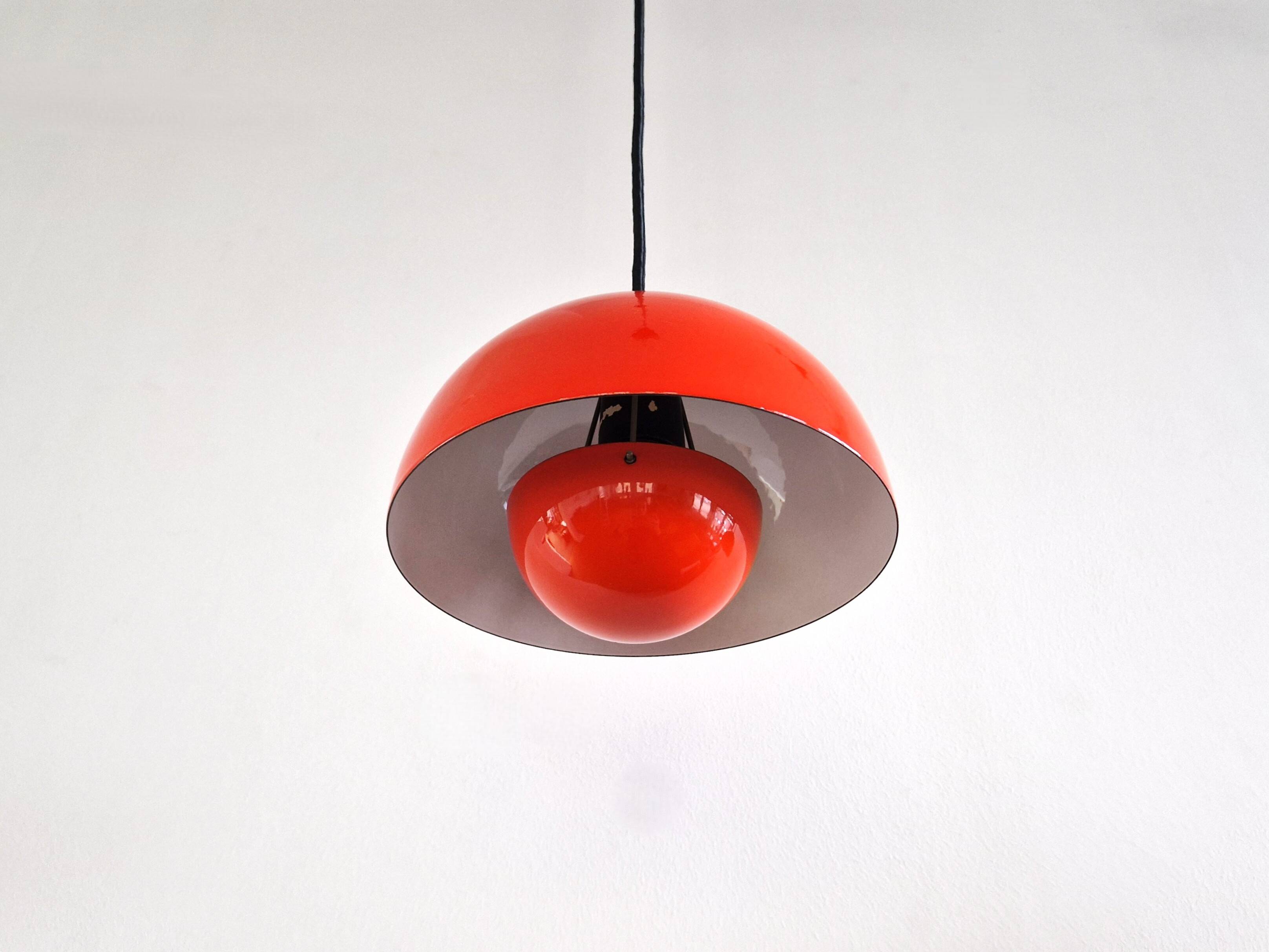 Dark orange Flowerpot pendant lamp by Verner Panton for Louis Poulsen