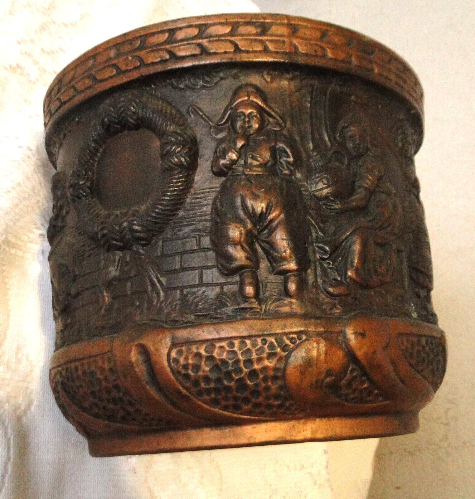 Old planter cache pot bretby clanta n2410 h pottery characters relief