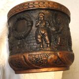 Old planter cache pot bretby clanta n2410 h pottery characters relief