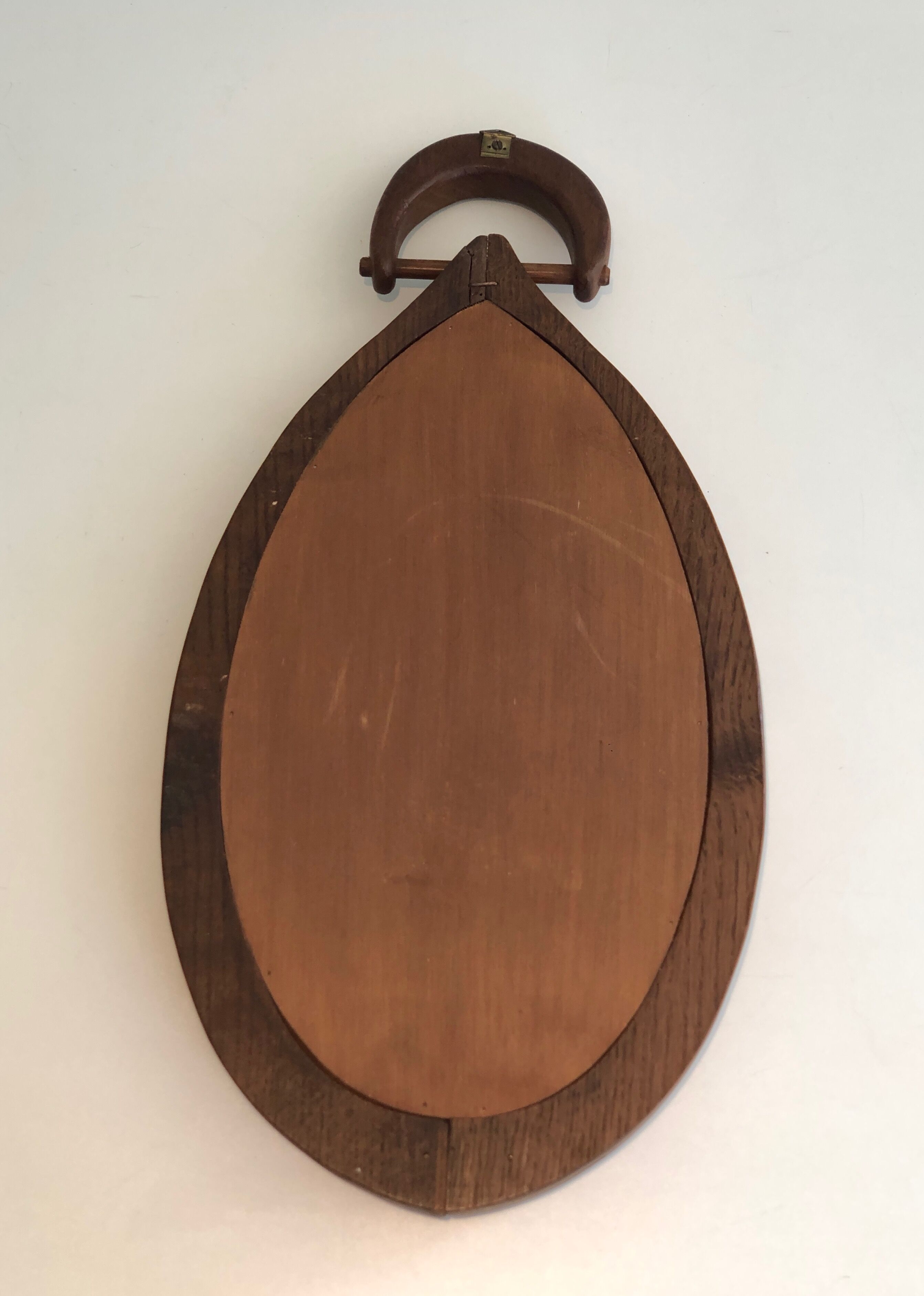 Brutalist mirror in oval shape 1950 - 30,5x59,5cm
