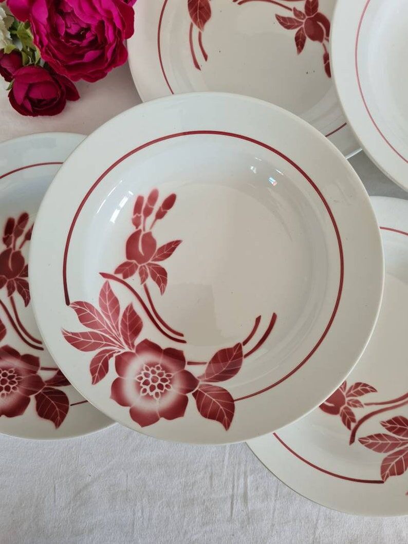 Set of 6 hollow plates old Fenal Frères