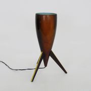 Lampe de table en bois Italie Années 70