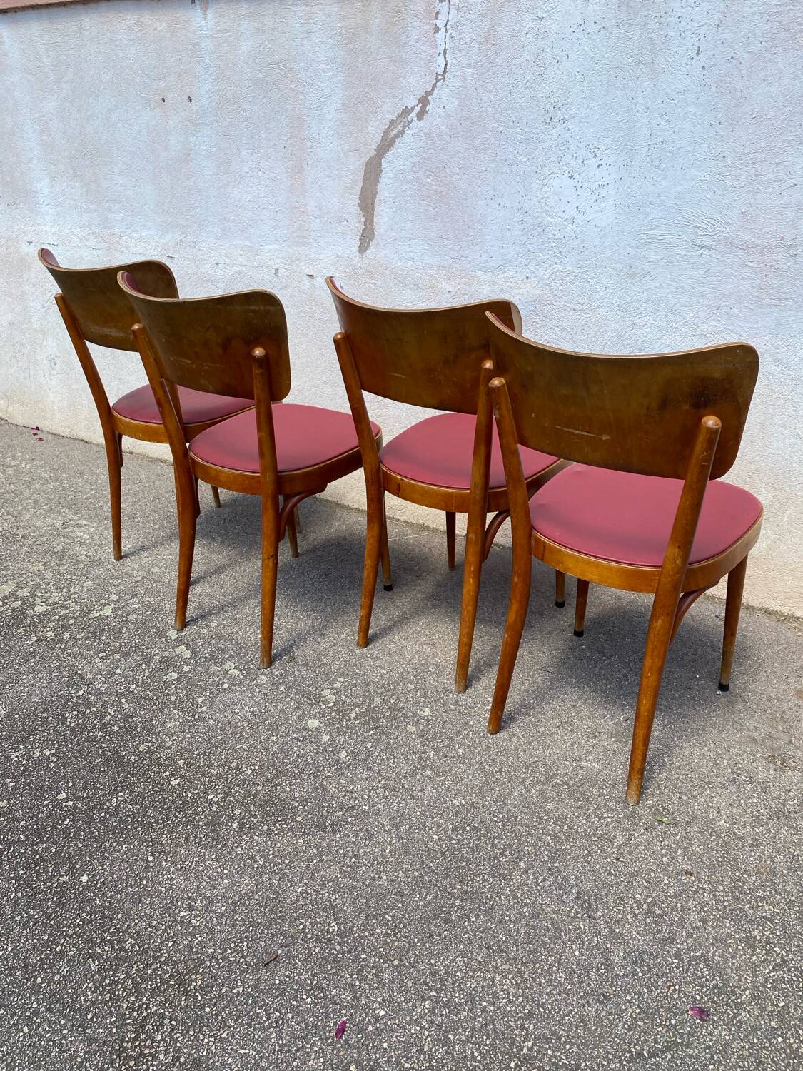 Set of 4 Baumann vinyl bistro chairs