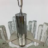 Hanging lamp in Frosted Ice Glass by J. T. Kalmar for Kalmar Franken KG, 1960s