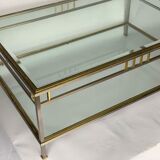Coffee table 1970 home rings ramsay metal chrome dore 2 levels