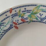 3 plates Churchill England mosaic and floral design