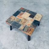 Brutalist Style Coffee Table in Slate Stone, 1970s