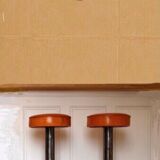Pair of 40s enamelled XL industrial suspensions