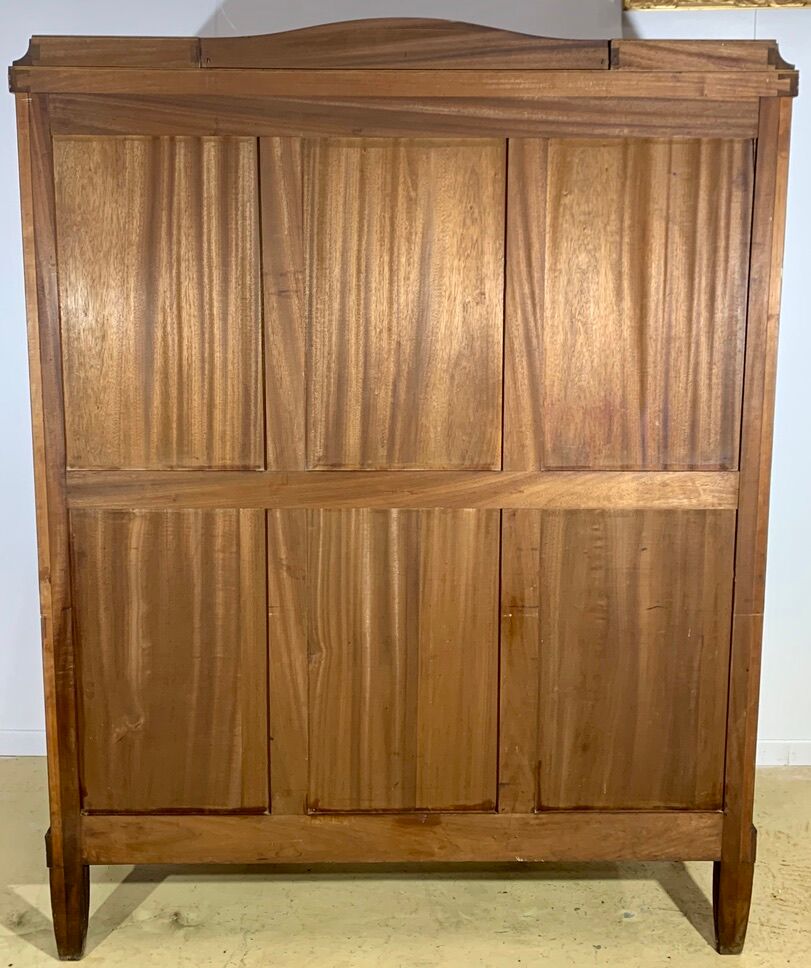 Bibliothèque époque art déco en placage de bois précieux et marqueterie