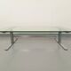 Vintage coffee table in transparent glass and cast aluminum from the 70s