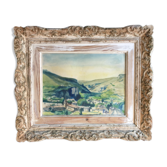 "Provençal Landscape" original watercolor on pencil