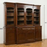 Monumental "Breakfront" library in mahogany – Victorian style 19th century