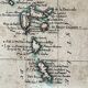 Carte aquarellée des Antilles - Gravure de 1785