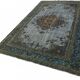 Overdyed Wool Vintage Handmade Carved Rug 169 cm x 288 cm