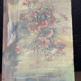 Vintage painting, painting, still life with flowers