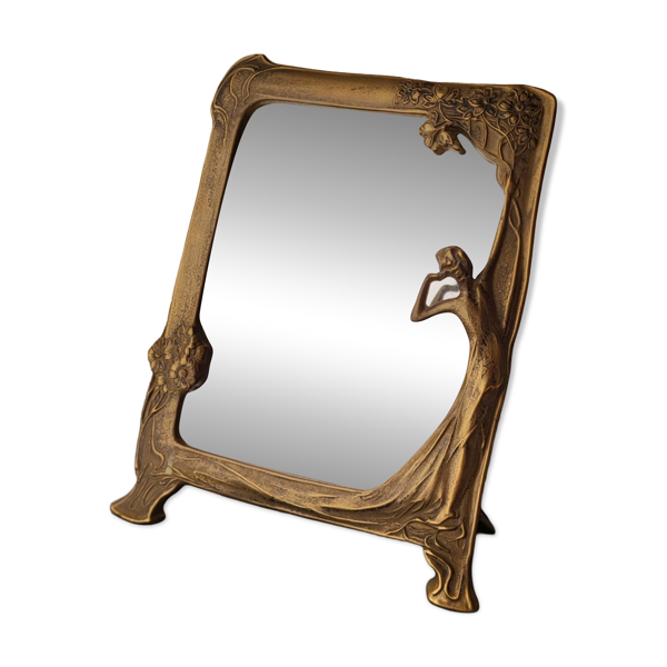 Miroir de table Art Nouveau, Pierre Bex, France, années 1970