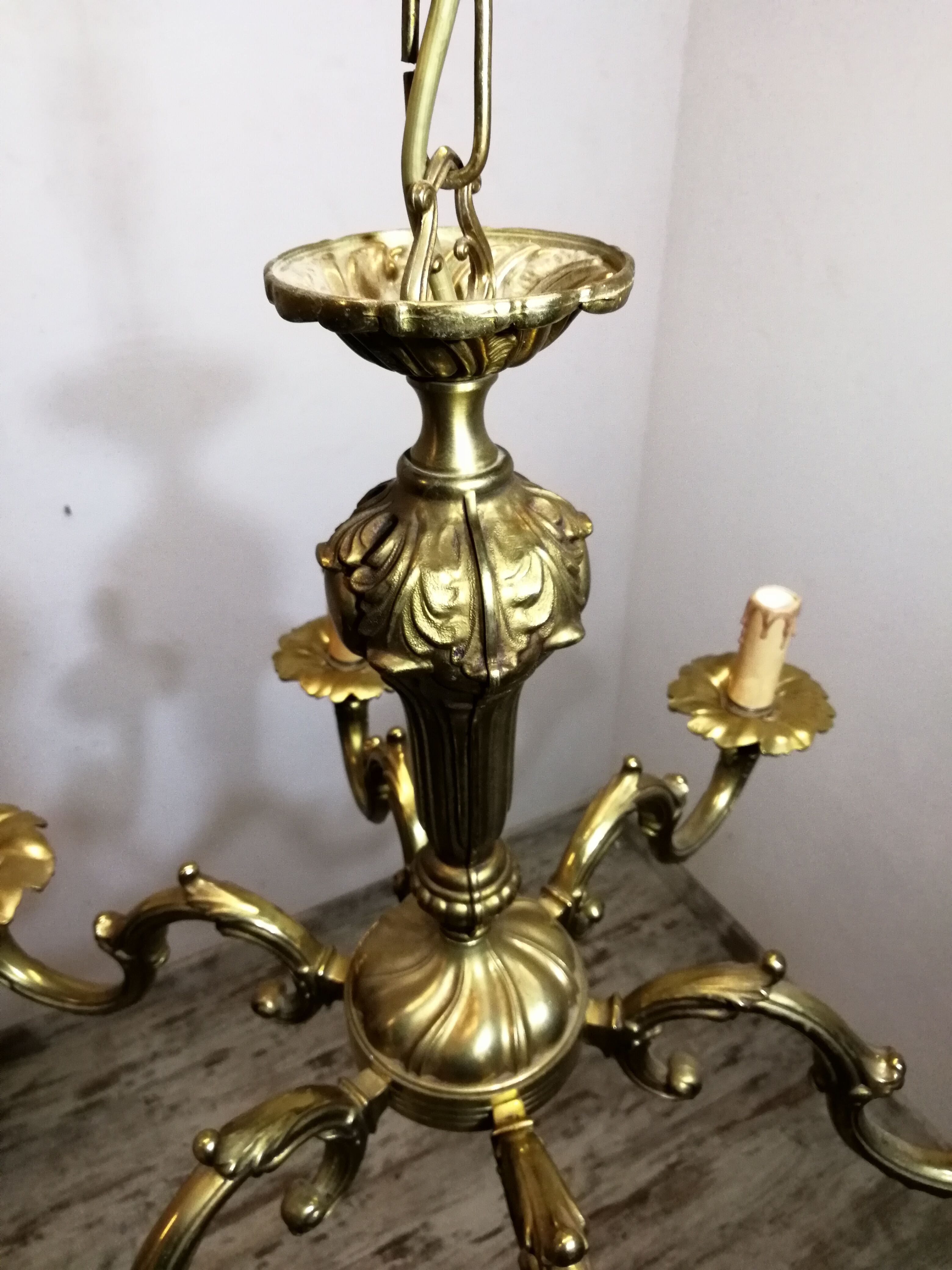 Antique bronze chandelier 6 arms