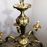 Lustre en bronze ancien 6 bras