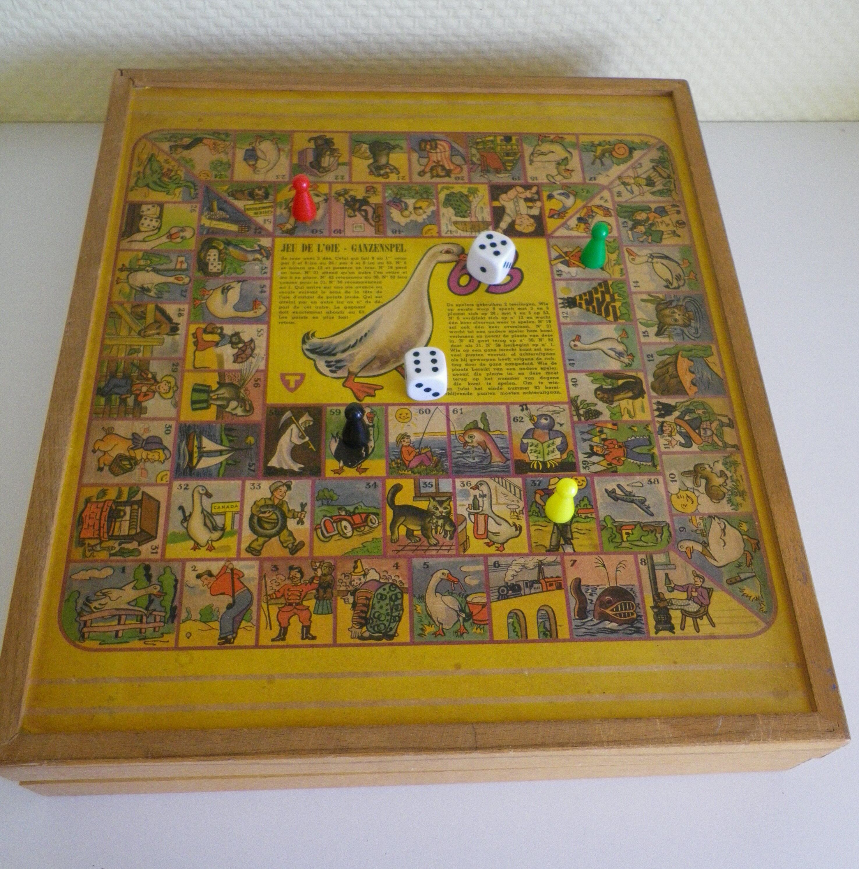 Malette en bois de 3 jeux vintage