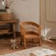 Fauteuil enfant vintage en osier et rotin tressé – esprit bohème Riviera