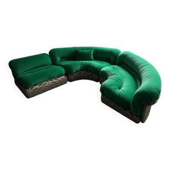 Rossi Di Albizzate vintage 70s rounded modular sofa