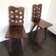 Set of 4 vintage brutalist chairs 50's