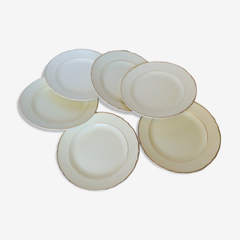 Set of 6 flat plates from the Salins manufacture