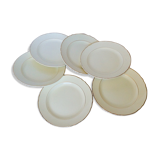 Set of 6 flat plates from the Salins manufacture