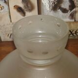 French Vintage White Opaque Glass Lantern Style Patterned Replacement Shade