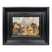 Lively Dutch or Flemish village square