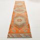 Colorful Tribal Rug, Unique Corridor Accent, Turkish Wool Runner, 86x356Cm