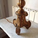 Old chandelier in gilded wood