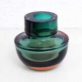 Sommerso vase in green Murano glass 1970