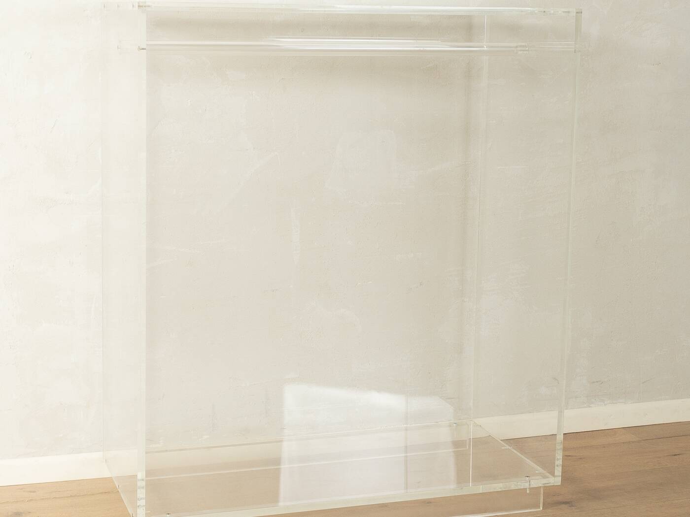 Minimalist chest of drawers from the 1980s, acrylic glass, unique piece