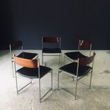 Mid-Century Modern SM08 Dining Chair Set by Cees Braakman for Ums Pastoe, Netherlands, 1960s, Set of 5