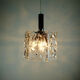 vintage PENDANT LIGHT crystal glass and chrome 14 glass prisms 1960s