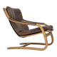 1970s, Swedish design by Åke Fribytter, armchair, leather, bentwood.