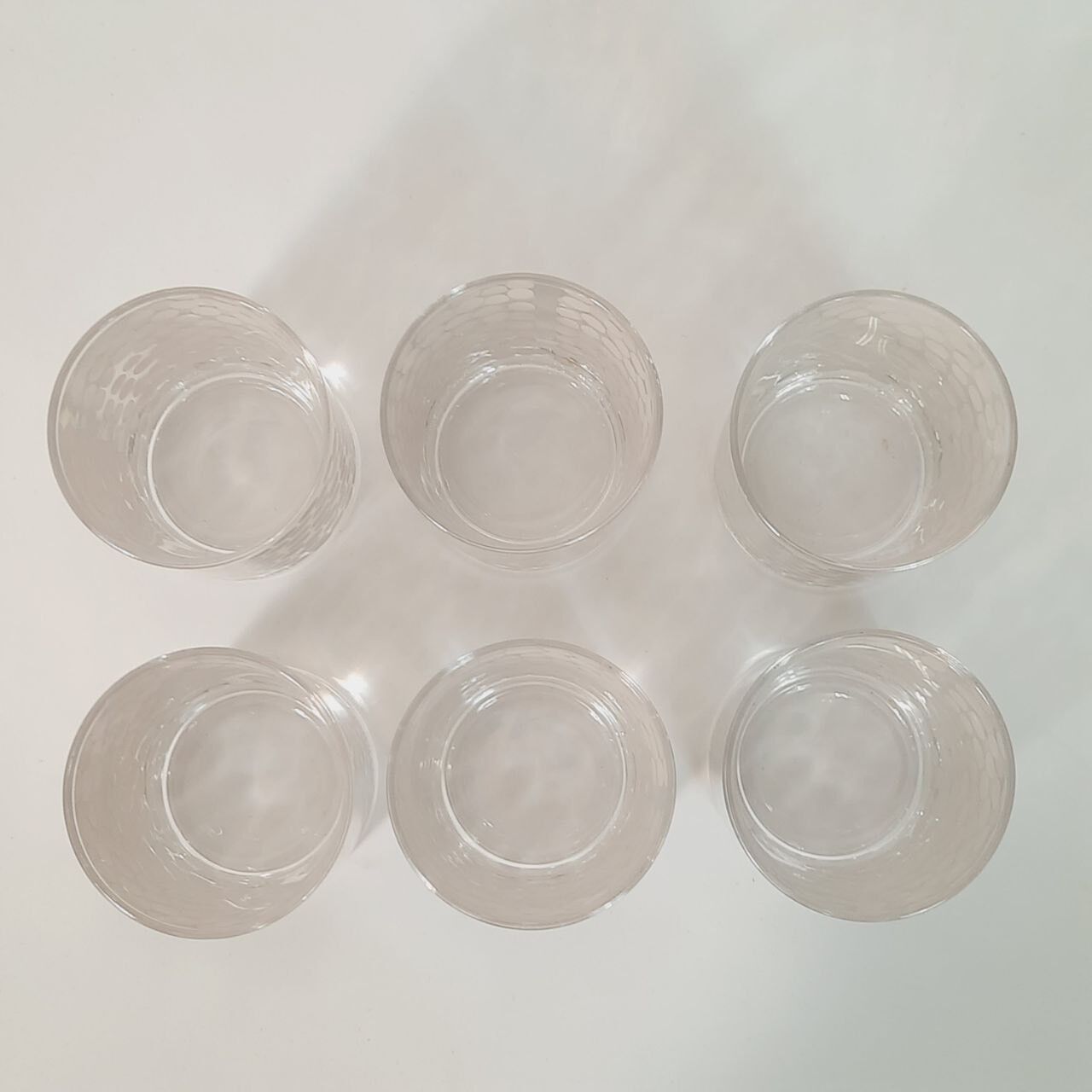 Set of glasses with 90s silver decoration Paola Navone for Egizia
