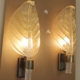 Pair of Murano glass wall lights, Toso
