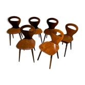 Série de six chaises Fourmi Baumann