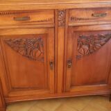 Art Deco Buffet 1930 – Red Marble Top & Sculptures – Excellent Condition