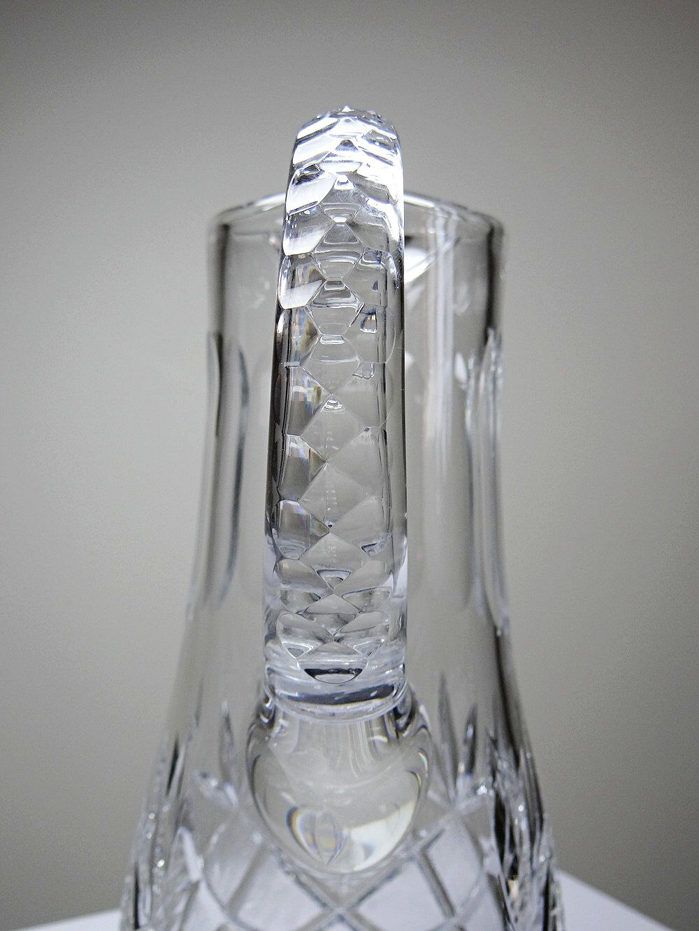 Large cut crystal water pitcher, European crystal makers 20th century
