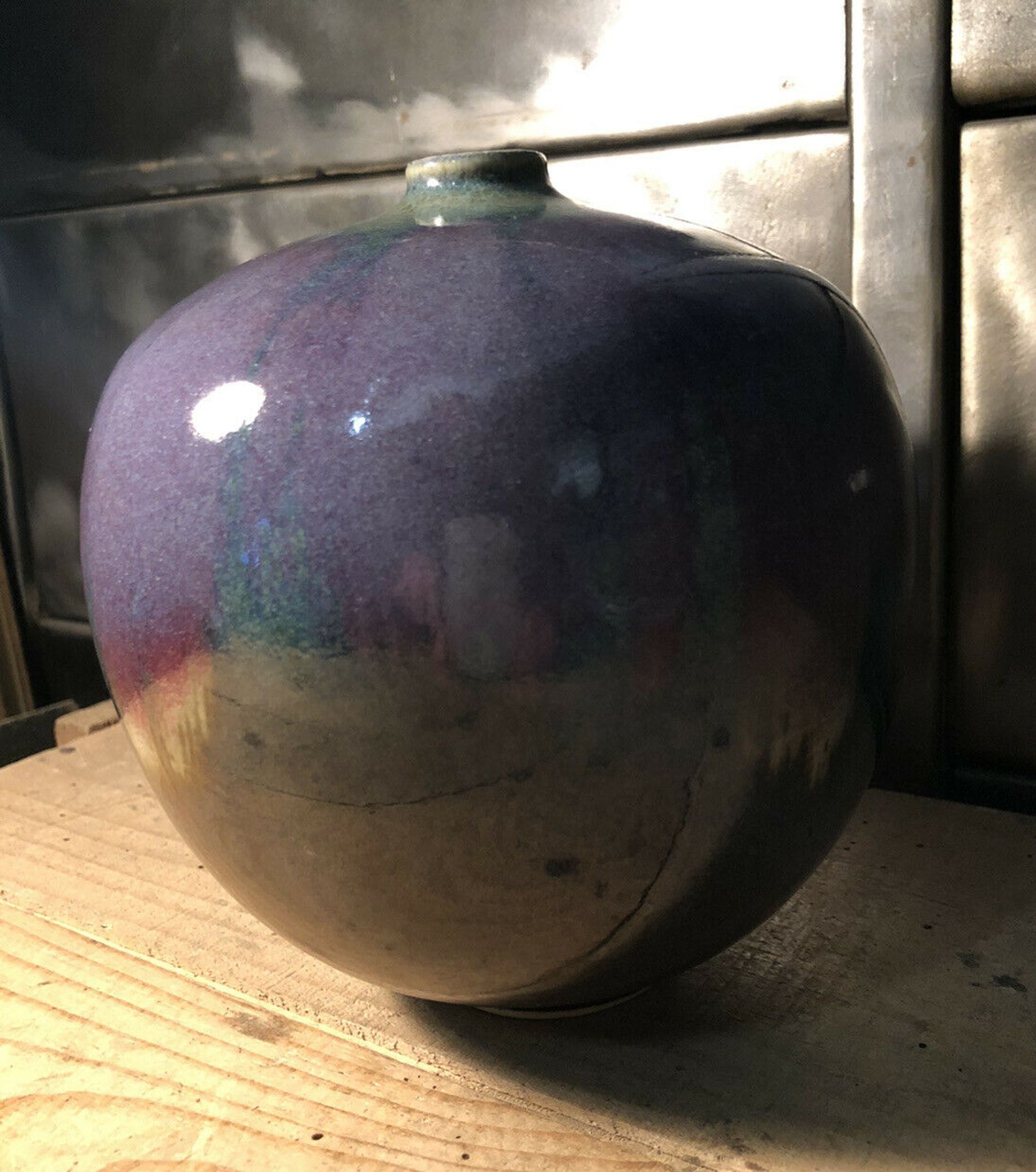 Vase en céramique émaillé signé Anne Marie Donaint Merlimont
