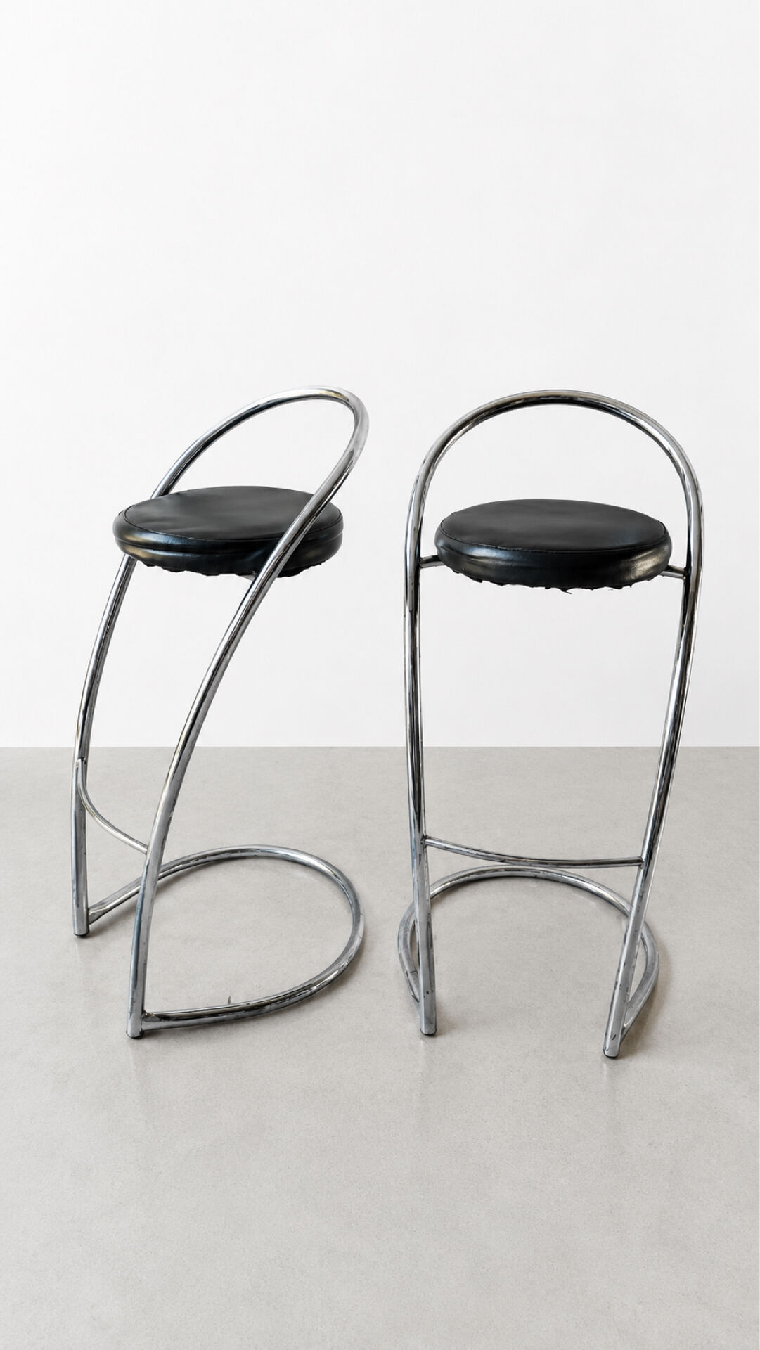 Pair of vintage chrome Effezeta bar stools – Italian design year